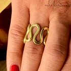 Hammered Brass Zig Zag Ring - Any Size - Unique Artisan Jewelry