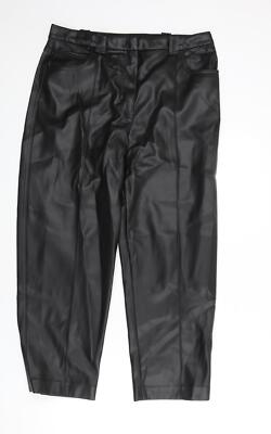 Marks & Spencer Damen schwarz Polyestermischung Hose Größe 16 L25 in-F