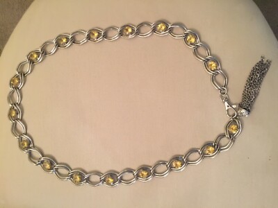 White House Black Market Adjustable Silver Chain Belt with  display picture 3