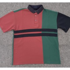 Vintage Tommy Hilfiger Mens Medium Color Blocking 90s Metal Buttons
