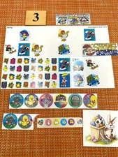 VINTAGE SCRATCH SNIFF EASTER STICKER LOT BUNNY EGG DUCK JELLYBEANS MIX OF BRANDS