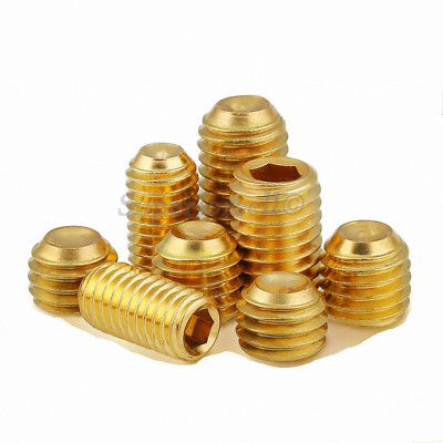 M3 M4 M5 M6 M8 M10 Solid Brass Grub Screws Cup Point Allen Socket Set Screw