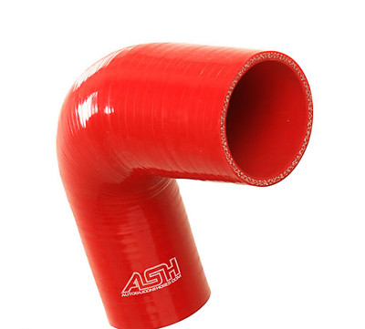 90° Grad, Reduzierbogen, Reduzierungsbogen, 25mm > 19mm, Silikonschlauch - ROT