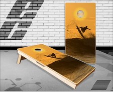 Surfer Beach Sunset Cornhole Boards Bean Bag Toss Game