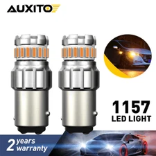 2x AUXITO 1157 LED Amber Yellow DRL Turn Signal Parking Side Marker Light Bulbs