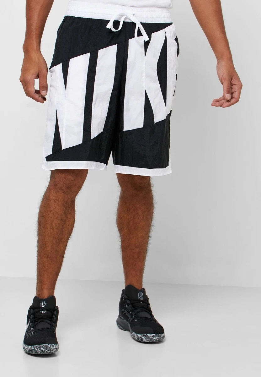Vintage Rare Nike Glanz Retro Soccer Basketball Shorts Throwback Black White Med