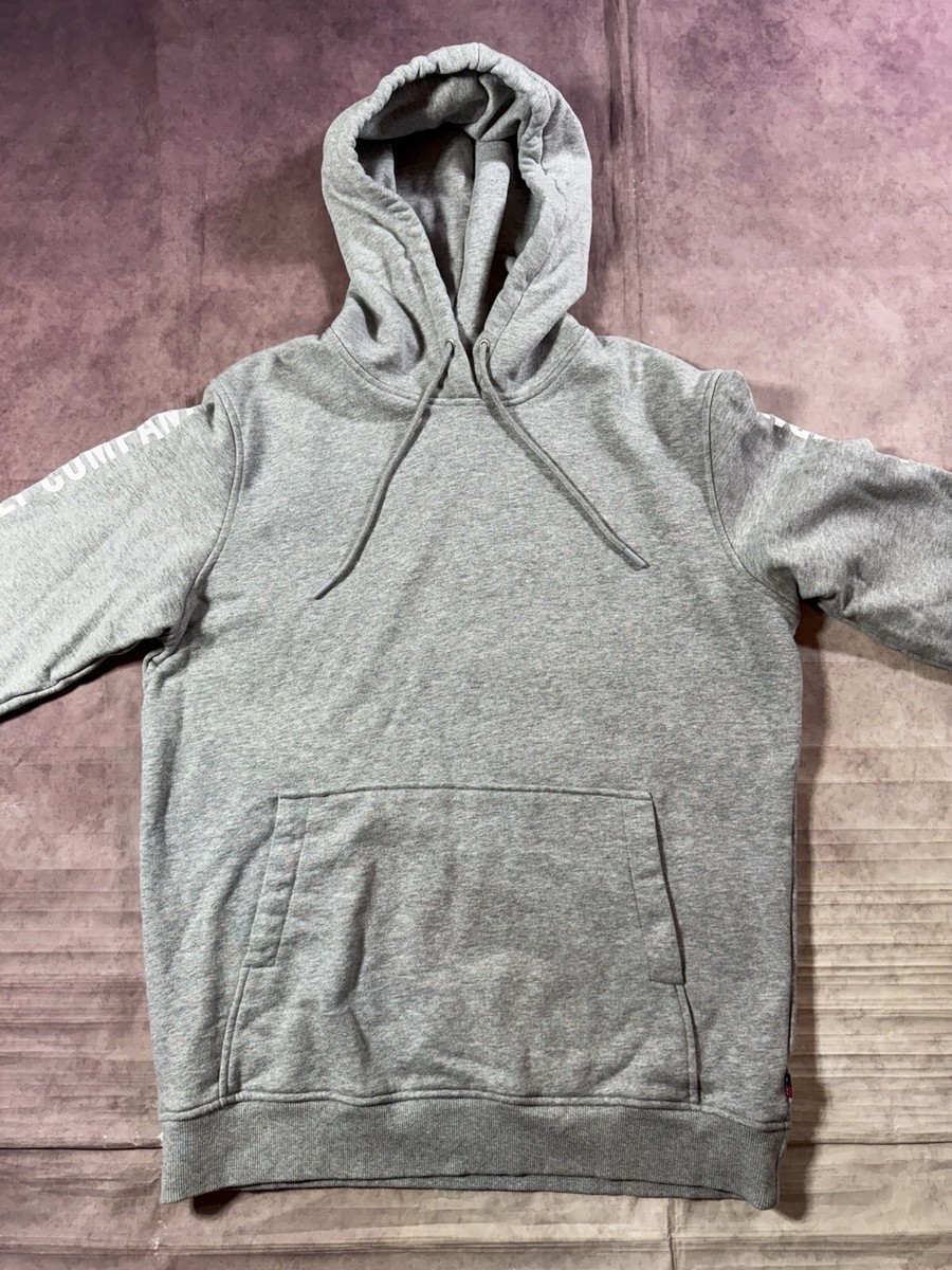 Men's Herschel Cotton Blend Hoodie Pullover Gray Sweatshirt Size