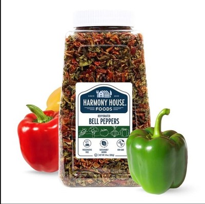 Dried Bell Peppers- Enjoy the fresh flavor and enticing color of red and green.