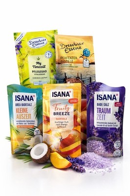 Wellness Set 5x Marken Badesalz Kneipp / Isana / Dresdner Essenz - Geschenkidee