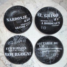Williams-Sonoma Black White Ceramic Dinnerware Bowls Typography Set of 4 Dishwa…