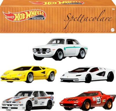 Car Culture Set of 5 Toy Cars in Collectible Container, Che Figata Die-Cast 1:64