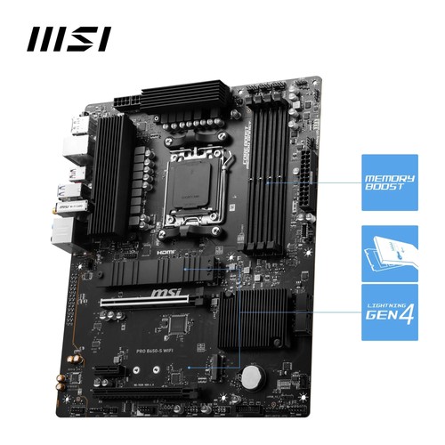 PRO B650-S WiFi V1 Mainboard, ATX - Unterstützt AMD Ryzen 9000/8000 / 7000 Ser... - Bild 3 von 7