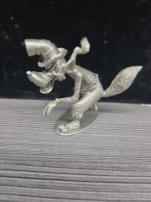 Hudson Pewter Disney Big Bad Wolf Figurine 3'' # 726 vintage cartoon character