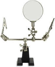 01902 Adjustable Helping Hand with Magnifying Glass, Third Hand Solder Aid, Sold