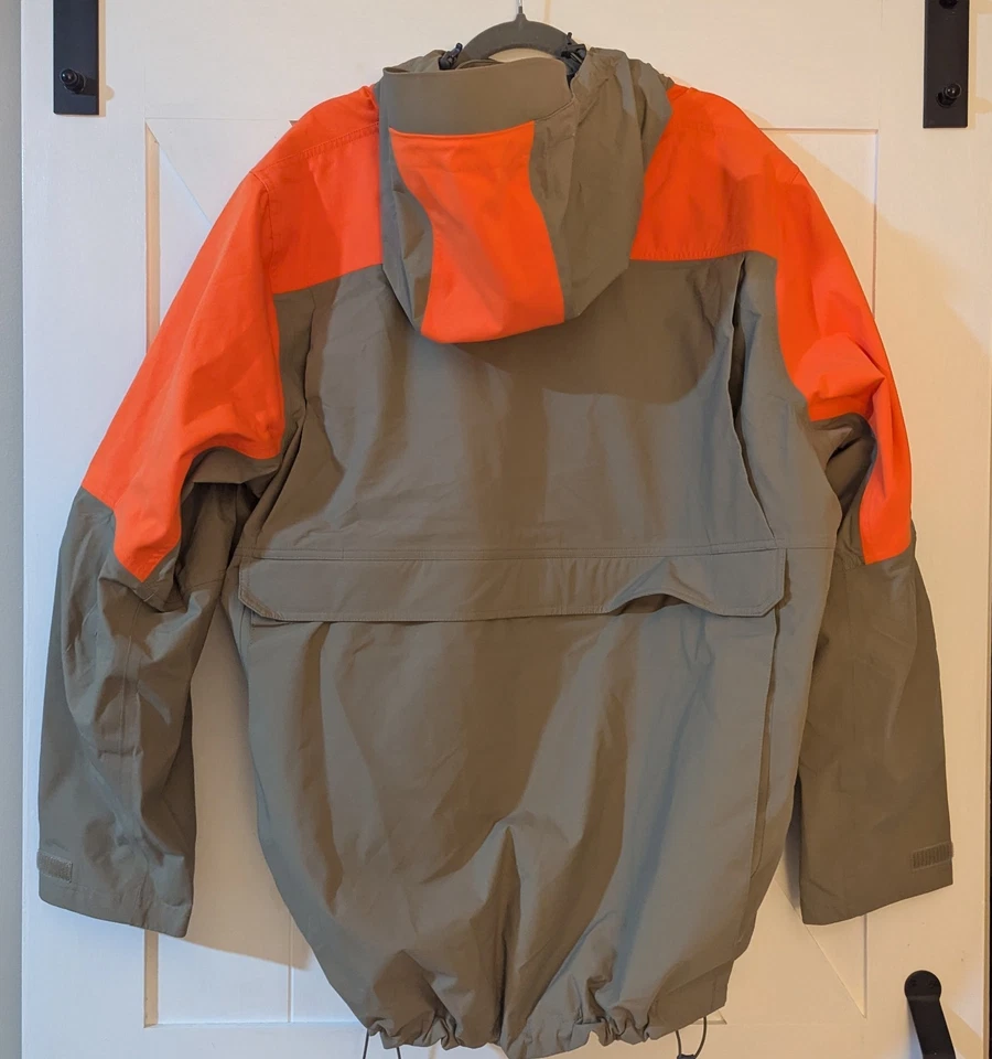 LL Bean Jacket Waterproof Tek Mens XXL Hunting Coat Green Orange Hiking Upland - Image 2 of 4