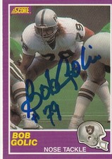 BOB GOLIC OAKLAND RAIDERS SIGNED 1989 SCORE SUPPLEMENT CARD #406S