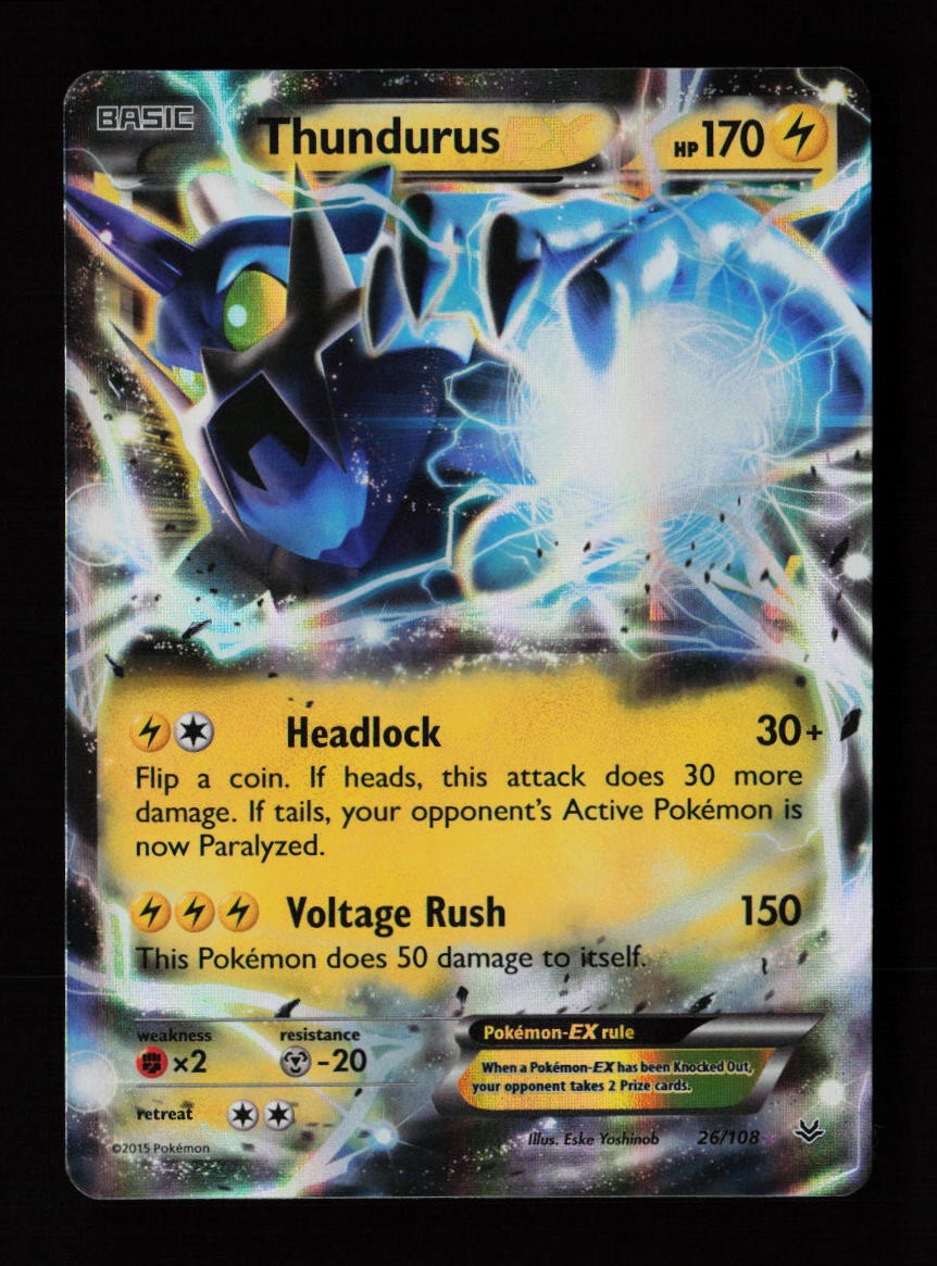 Thundurus EX 26/108 Ultra Rare XY - Roaring Skies Pokémon Card