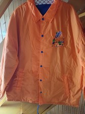 Fanta - Sommer Jacke Gr. XL orangefarben Gef&uuml;ttert Innenfutter dunkelblau