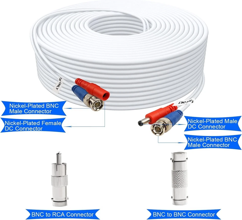 BNC Cable 200ft 4 Pack BNC Video Power Cable,Security Camera Cable for CCTV C... - Image 4 of 4