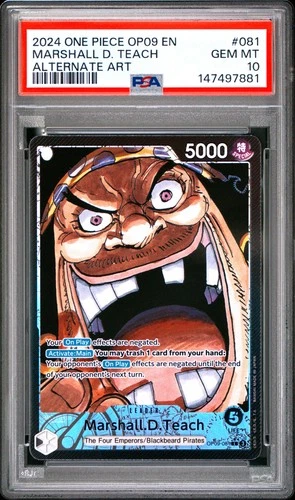 2024 ONE PIECE EMPERORS IN THE NEW WORLD ALT ART #081 MARSHALL D. TEACH PSA 10