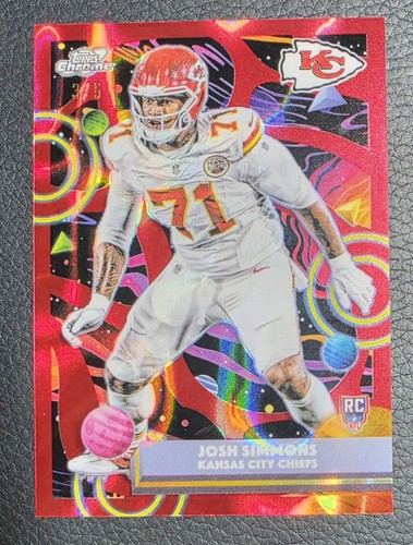 Josh Simmons 2025 Topps Chrome Cosmic Rookie Red /5 #149 Color Match Cheifs