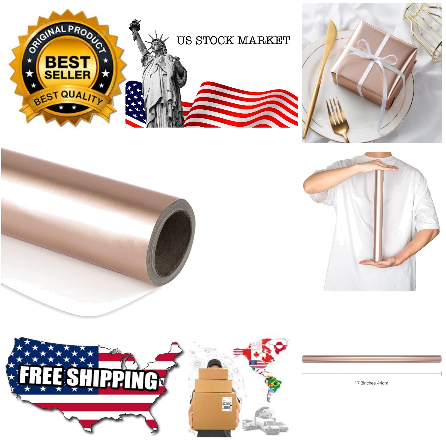 - Pink Gold Solid Color Matte Paper Perfect...