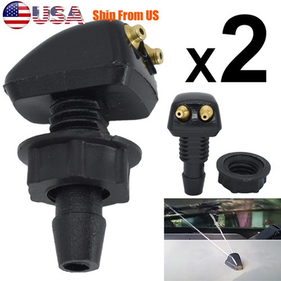#ad 2PCS WINDSHIELD WASHER WIPER SPRAY NOZZLE FRONT ALUMINUM JET NOZZLE UNIVERSAL $6.99