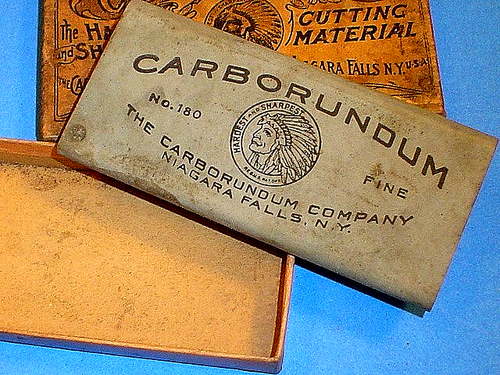 NICE ANTIQUE CARBORUNDUM NO. 180 SHARPENING FINE SLIP STONE HONE - Afbeelding 4 van 6