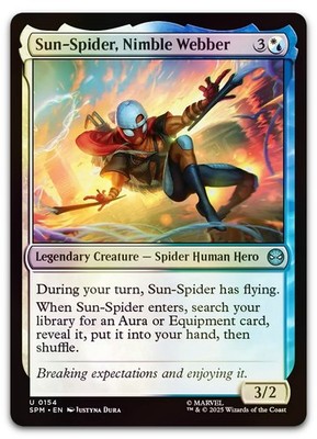 Sun-Spider, Nimble Webber #154 (Foil) (NM) Spider-Man SPM Magic MTG