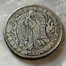 *Your Time on Earth is Limited Grim Reaper* Fantasy Pocket Coin Token 38mm