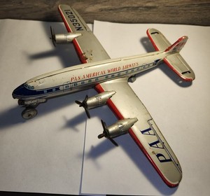 Vintage Tin Toy Pan American World Airways  Plane Fair For Parts