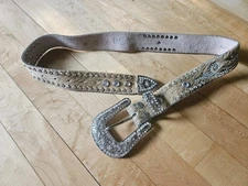 Nocona Belt Company Leather Calf Hair Studded Rhinestone Small  *READ* Missing 2