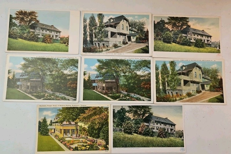 [ 8 ]Postcards Of Homes Of "Rudyard Kipling"/Brattleboro,VT.(5 Unused,3 Used)