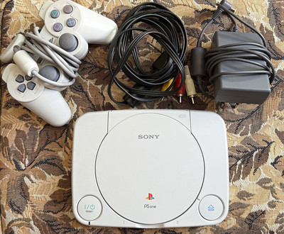 Sony PSone Konsole PS1 Slim Set Controller Netzteil AV-Kabel Getestet White