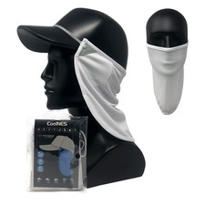 Neck Drape UV Sun Protection for Caps Hats UPF 50 White