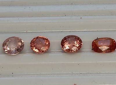  4pc Natural Spinel Parcel 2.78ct Unheated Pink Orange Padparadscha Sunset Gems