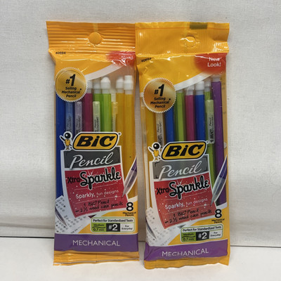 (2) BIC Mechanical Pencils Xtra Sparkle , Medium Point (0.7mm), 8 Count New