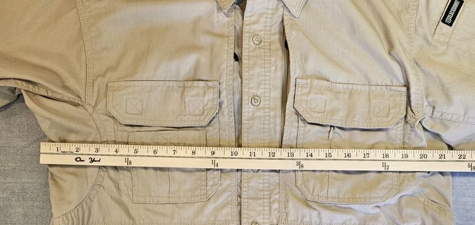 Blackhawk Tactical Shirt Men’s Medium Beige Short Sleeve Button Up Outdoor - Image 4 of 4
