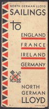 North German Lloyd Sailings to England France Ireland Germany 6/15 1929