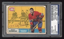 1968 O-Pee-Chee #64 Mickey Redmond RC PSA Auto Montreal Canadiens Stanley Cup