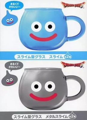 Dragon Quest Slime & Metal Slime Glass Set Taito 7cm Very Good For Ages 14+