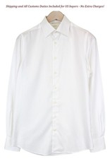 SUITSUPPLY Traveller Men's Formal Shirt 38/15 Slim White Cotton