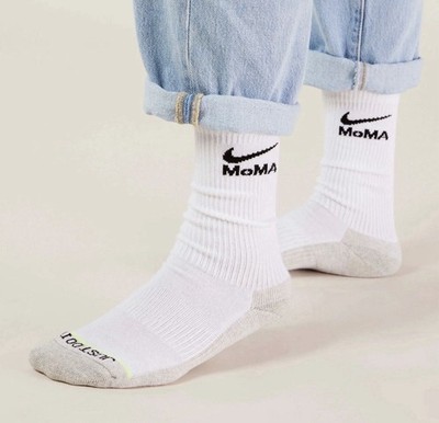 Nike x MoMA Museum Of Modern Art Everyday Plus Socks White XL 12-15 NYC Crew