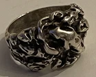 Vintage Womens/mens Sterling silver jaquar tiger lion ring 18.6g estate find!