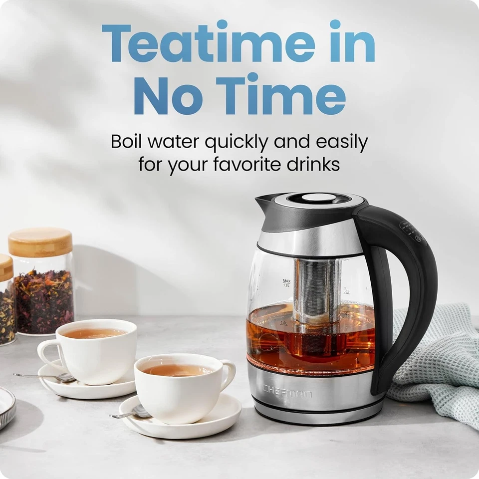 Hervidor eléctrico con infusor de té, control de temperatura hervidor de agua caliente Foto 2 de 4