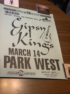 Gipsy Kings 3/14/1989 Tour Poster  Chicago  Park West  WNUA-FM 95.5  FM 105•WOJO