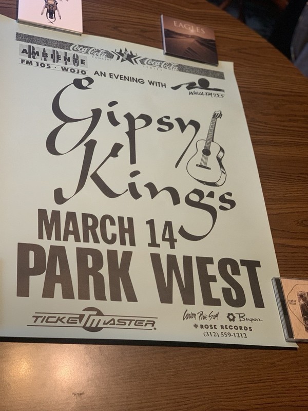 Gipsy Kings 3/14/1989 Tour Poster  Chicago  Park West  WNUA-FM 95.5  FM 105•WOJO