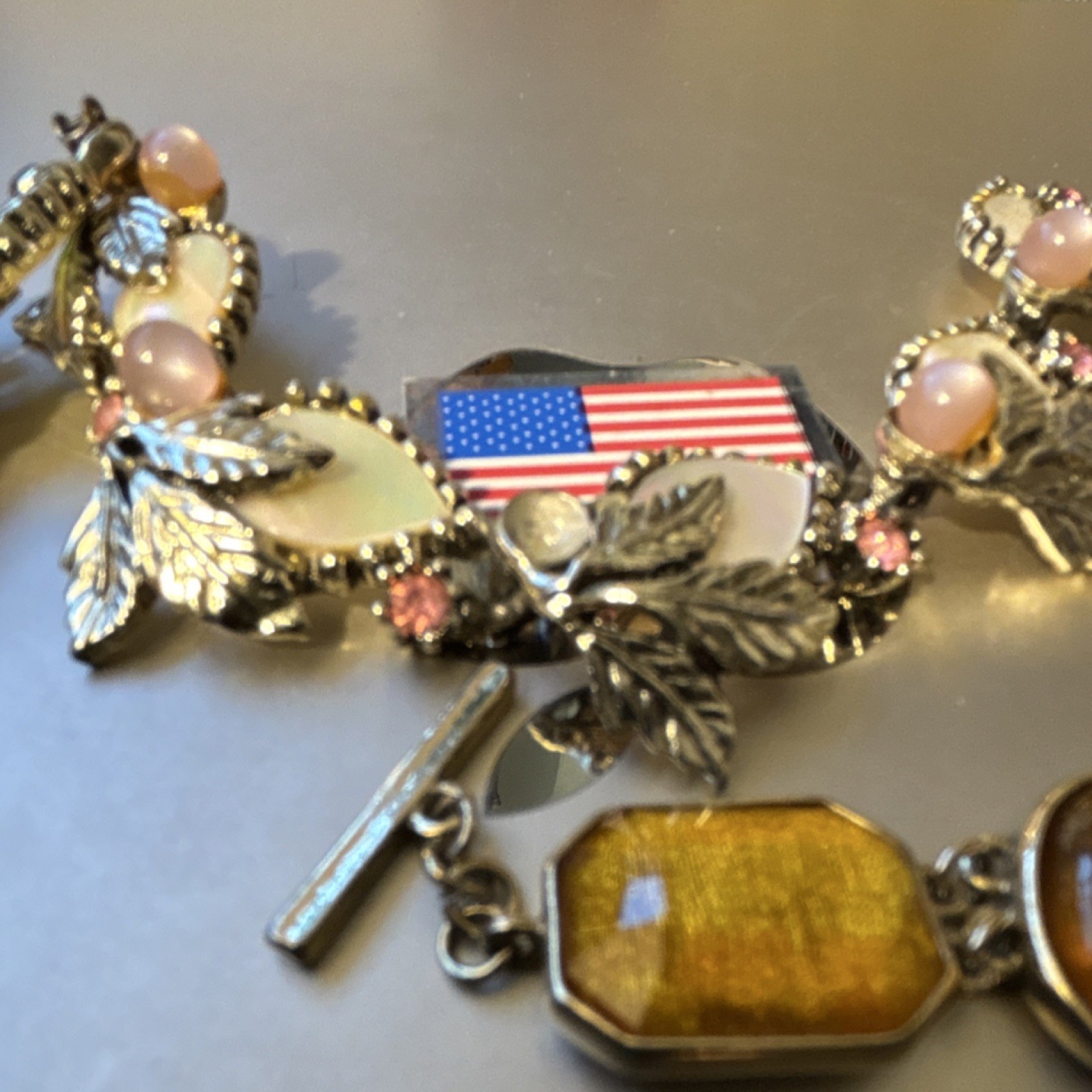 multicolor charm beaded toggle bracelet adjustabl… - image 3