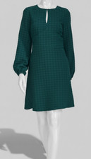 Tommy Hilfiger Women's Green Embossed Fit-Flared Houndstooth Knit Dress Size 16