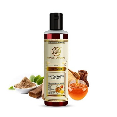 Khadi Natural Sandalwood & Honey Body Wash 210ml Suitable for All Skin Types